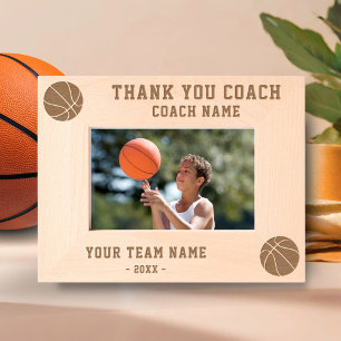 Thank you Coach Basketball Team Name Sports Etched Frames
