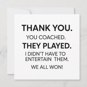 Thank You Coach Card