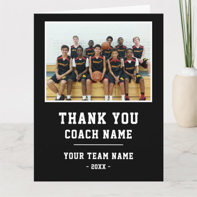 Thank you Coach Card Team Name Photo (Front)