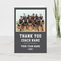 Thank you Coach Card Team Name Photo