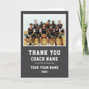 Thank you Coach Card Team Name Photo