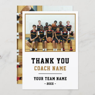 Thank you Coach Card Team Name Photo