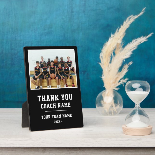 Thank you Coach Card Team Name Photo Plaque (Side)