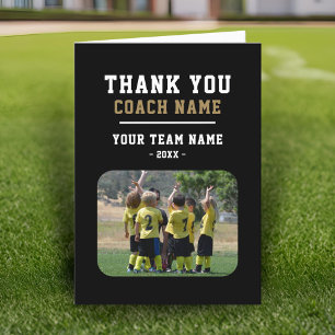 Thank you Coach Card with Team Name Photo