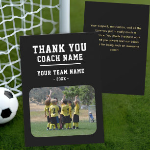 Thank you Coach Card with Team Name Photo