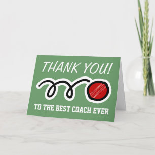 Thank you coach cricket greeting cards