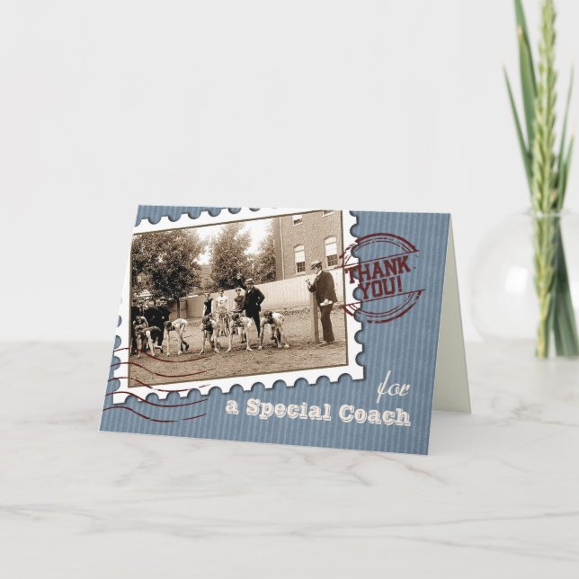 Thank You Coach. Customisable Greeting Card (Front)