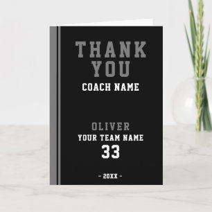 Thank you Coach Football Player Team Photo Card