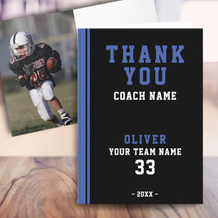 Thank you Coach Football Player Team Photo Card