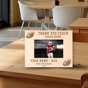 Thank you Coach Football Team Name Sports Etched Frames