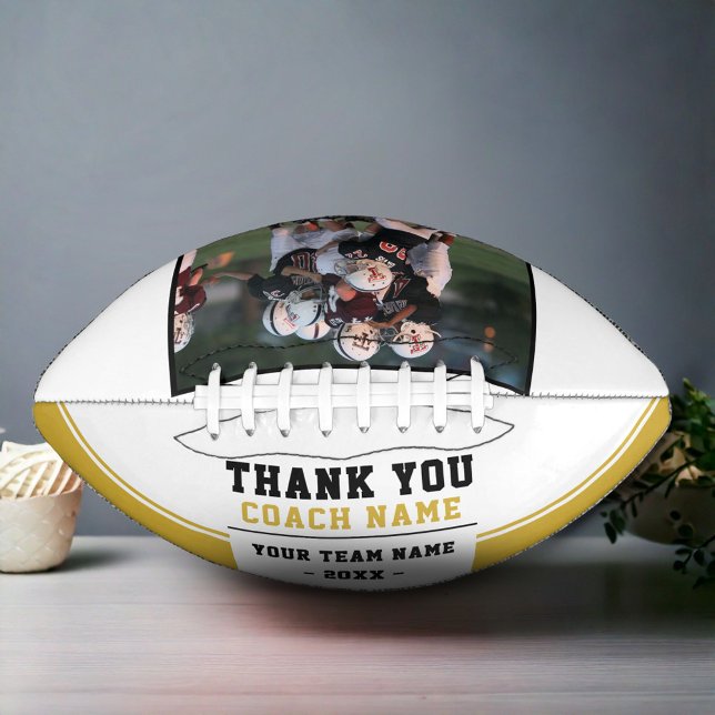 Thank you Coach Gift Team Photo & Name Football (Creator Uploaded)