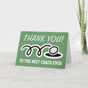 Thank you coach   golf greeting cards