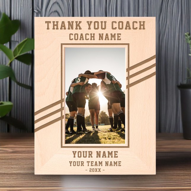 Thank you Coach Player Name Team Sports Etched Frames (Creator Uploaded)