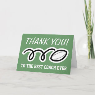 Thank you coach   rugby greeting cards