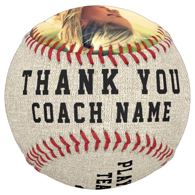 Thank you Coach Rustic Team Name Number Photo Softball (Back)