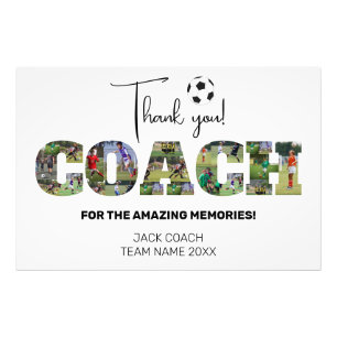 Thank you Coach Soccer Collage Photo Print