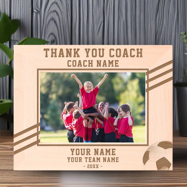 Thank you Coach Soccer Player Name Team Sports Etched Frames (Creator Uploaded)