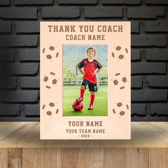 Thank you Coach Soccer Team Name Sports Etched Frames (Creator Uploaded)