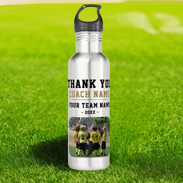 Thank you Coach Team Name Photo 710 Ml Water Bottle (Creator Uploaded)