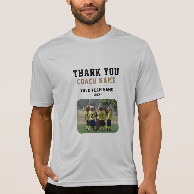 Thank you Coach Team Name Photo Activewear T-Shirt (Front)
