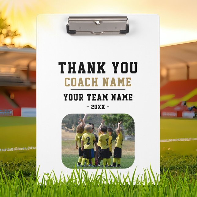 Thank you Coach Team Name Photo Clipboard (Creator Uploaded)