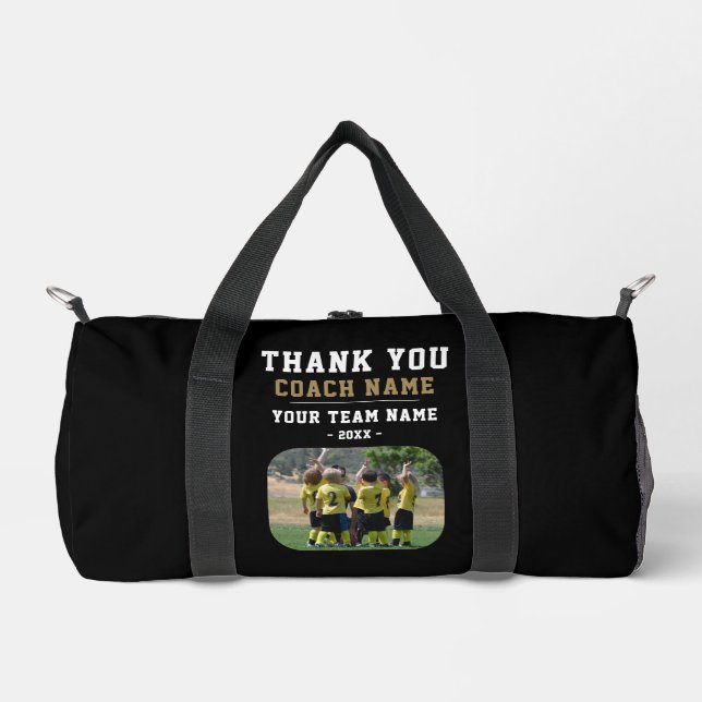 Thank you Coach Team Name Photo Duffle Bag (Front)