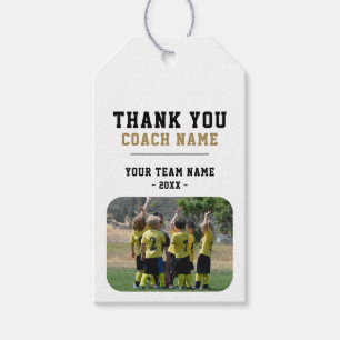Thank you Coach Team Name Photo Gift Tags