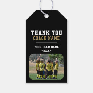 Thank you Coach Team Name Photo Gift Tags