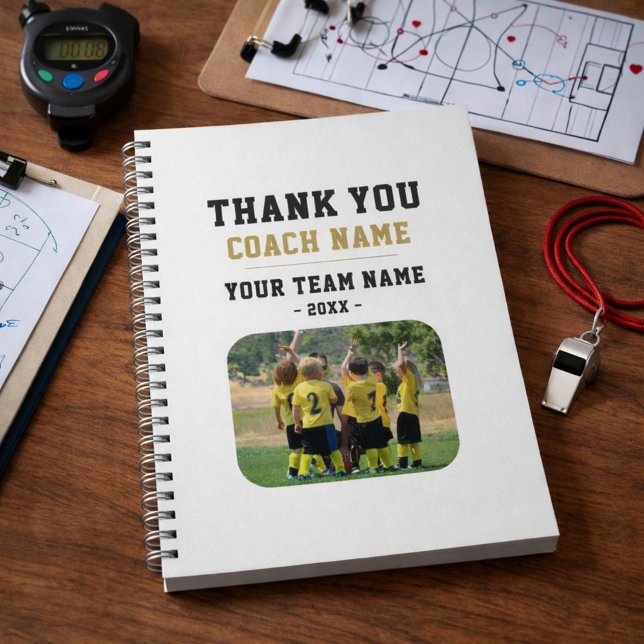 Thank you Coach Team Name Photo Notebook (Creator Uploaded)