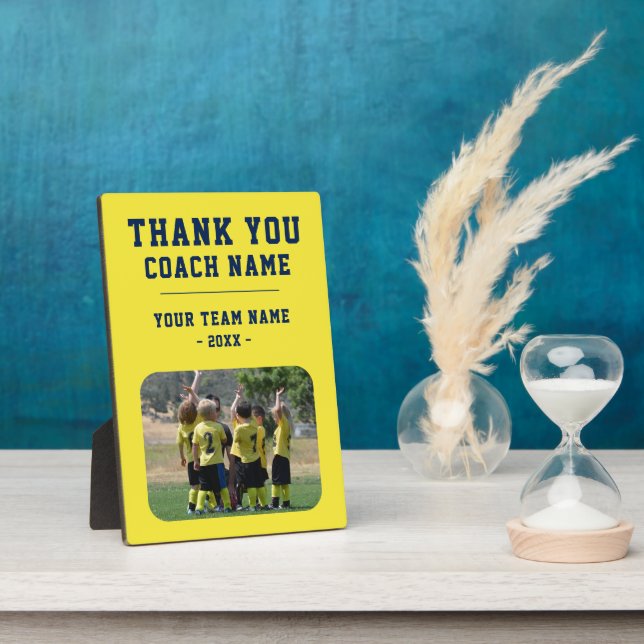 Thank you Coach Team Name Photo Plaque (Side)