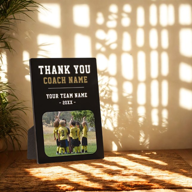 Thank you Coach Team Name Photo Plaque (Creator Uploaded)