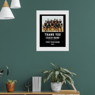 Thank you Coach Team Name Photo Poster