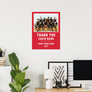 Thank you Coach Team Name Photo Poster