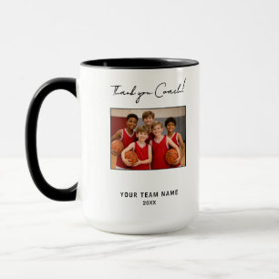 Thank you Coach Team Name Photo Signature Mug