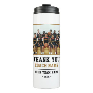 Thank you Coach Team Name Photo Thermal Tumbler