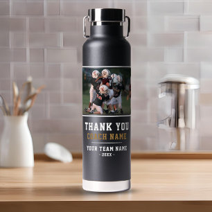 Thank you Coach Team Name Photo Water Bottle