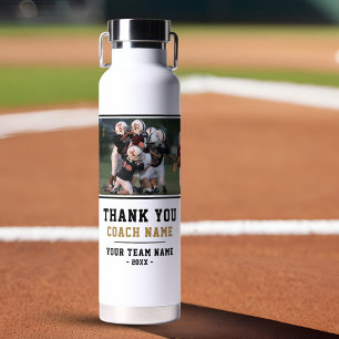 Thank you Coach Team Name Photo Water Bottle
