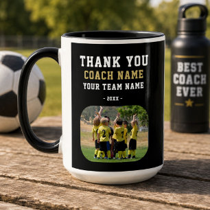Thank you Coach with Team Name Photo Mug