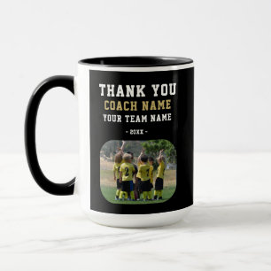 Thank you Coach with Team Name Photo Mug