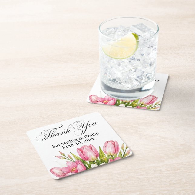 Thank you coaster wedding favours (Insitu)