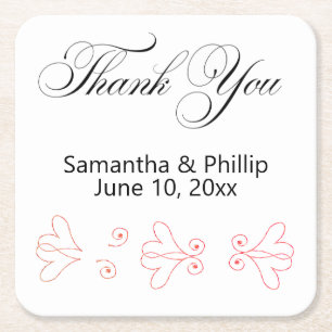 Thank you coaster wedding favours