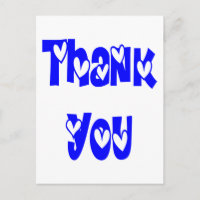 Thank You Cobalt Blue And White Hearts Wedding