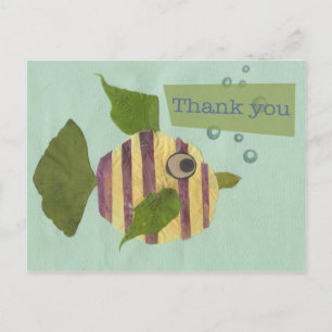 Thank You Collage Fish Postcard
