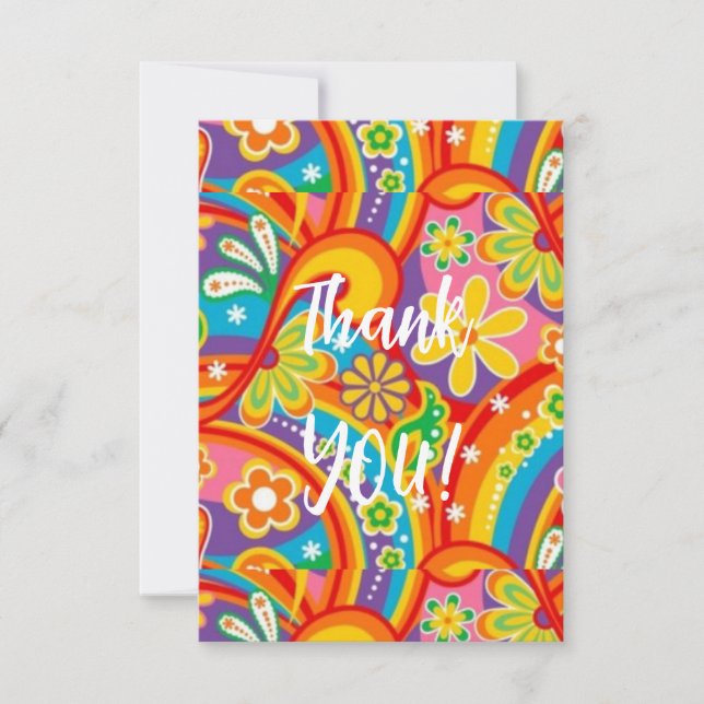 THANK YOU COLOR FLOWERS CARD (Front)