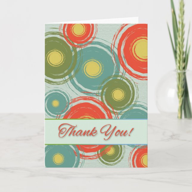 Thank You, Coloured Spirals on Faux Texture You Card (Front)