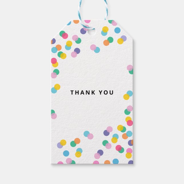 Thank You Colourful Confetti Gift Tags (Front)