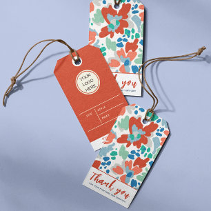 Thank You Colourful Floral Clothing Gift Tags