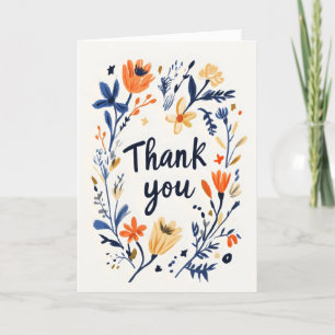 Thank You Colourful Flowers Holiday Card