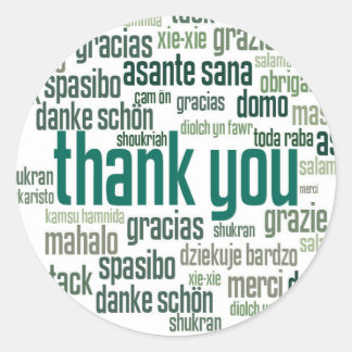 Thank you colourful green envelope seal sticker