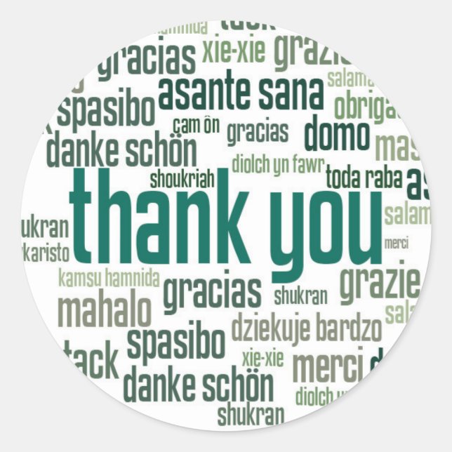 Thank you colourful green envelope seal sticker (Front)